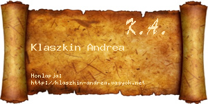 Klaszkin Andrea névjegykártya