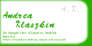 andrea klaszkin business card